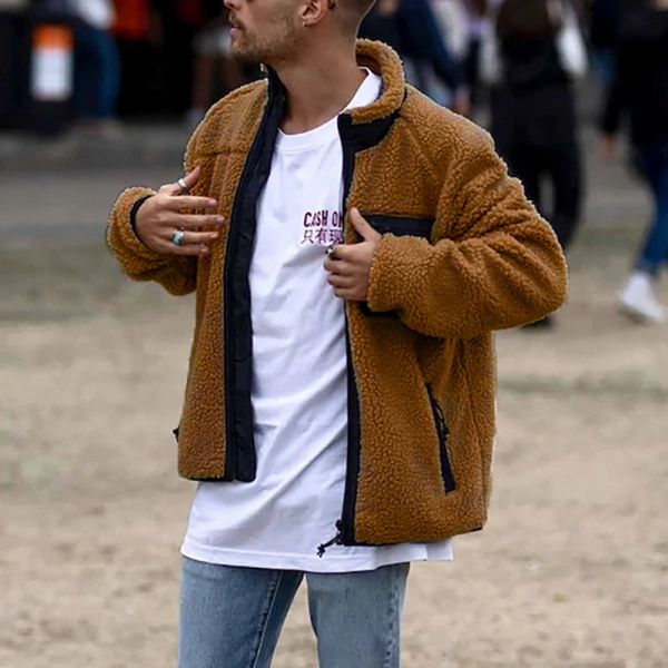 cashmere winter men jacket coat velvet clothes thicken parka lot warm coat 2020 t220716, Black;brown