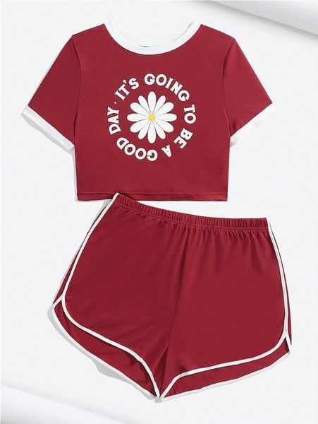 x rachelmanzano floral & slogan graphic ringer tee & track shorts set t8xz#, White 
x rachelmanzano floral & slogan graphic ringer tee & track shorts set t8xz#, White