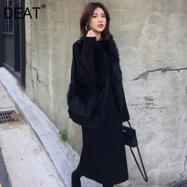 deat winter pattern wild faux fur stitching slim warm vest female sleeveless round collar leisure style at163 201029, Black
deat winter pattern wild faux fur stitching slim warm vest female sleeveless round collar leisure style at163 201029, Black