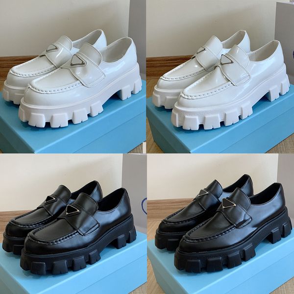 designer dress shoes womens monolith loafers light rubber lug tread sole leather saddle strap metal triangle size 35-40 with box, Black
designer dress shoes womens monolith loafers light rubber lug tread sole leather saddle strap metal triangle size 35-40 with box, Black