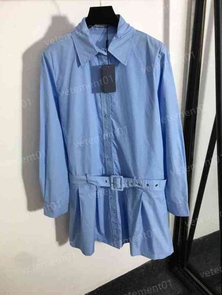 designer womens dresses blue pleated hem tie waist cotton long sleeve shirt dress luxury casual dresses for women clothing 0912, Black;gray
designer womens dresses blue pleated hem tie waist cotton long sleeve shirt dress luxury casual dresses for women clothing 0912, Black;gray