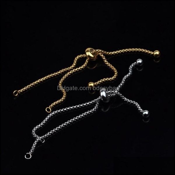 tennis bracelets jewelry 3 pcs/lot adjustable stainless steel slider chain for making diy loops connector pendants brac dhkpp, Golden;silver 
tennis bracelets jewelry 3 pcs/lot adjustable stainless steel slider chain for making diy loops connector pendants brac dhkpp, Golden;silver