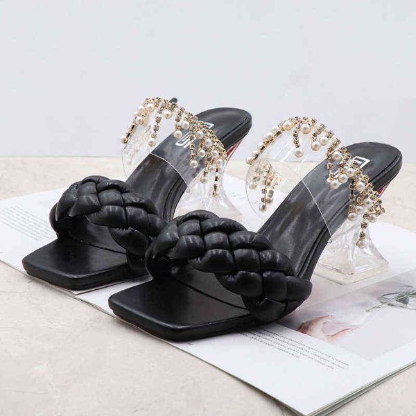 women sandals heels summer shoes designer shoe crystal luxury chain pearl high heel party wedding sandalias de mujer 220610, Black
women sandals heels summer shoes designer shoe crystal luxury chain pearl high heel party wedding sandalias de mujer 220610, Black