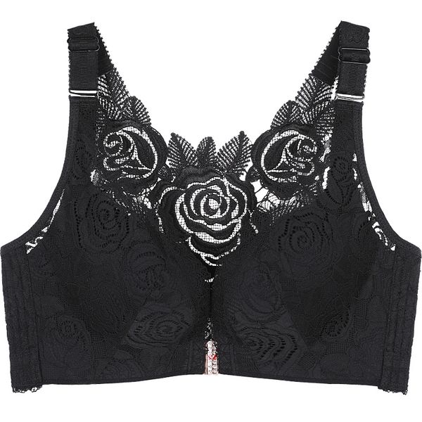 women front closure underwear bras print floral lace back push up non padded wire bralette bra plus size, Red;black
women front closure underwear bras print floral lace back push up non padded wire bralette bra plus size, Red;black