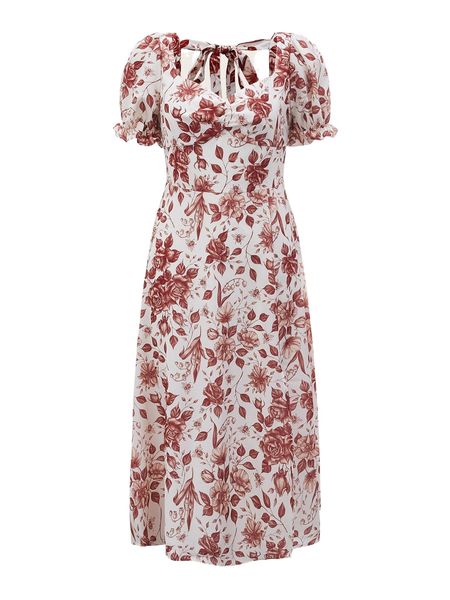 x vickie chiang twist front lettuce ruffle trim floral print dress 87rt#, Black;gray
x vickie chiang twist front lettuce ruffle trim floral print dress 87rt#, Black;gray