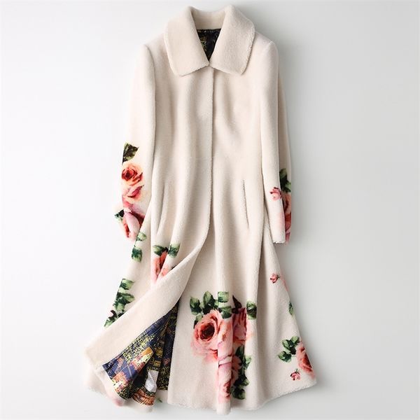 women's wool blends women 100% cashmere coat elegant flower print furry coat fashion winter warm long coat with pocket casaco feminino, Black
women's wool blends women 100% cashmere coat elegant flower print furry coat fashion winter warm long coat with pocket casaco feminino, Black
