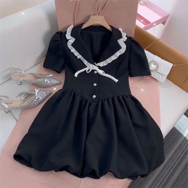 warehouse clothing summer new bowknot decoration pearl button v-neck high waist age reduced contrast bubble sleeve dress outlet_6cur, Black;gray
warehouse clothing summer new bowknot decoration pearl button v-neck high waist age reduced contrast bubble sleeve dress outlet_6cur, Black;gray