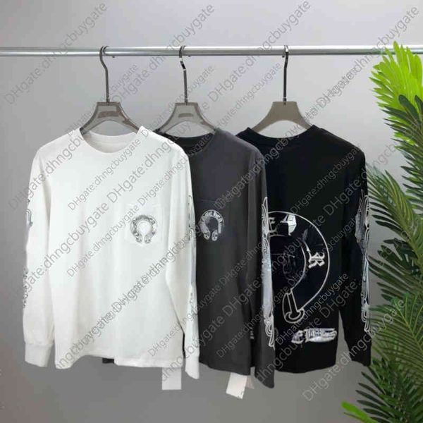 spring and autumn ch long sleeve t-shirt men's bottomed shirt cross sanskrit printing tide brand, White;black
spring and autumn ch long sleeve t-shirt men's bottomed shirt cross sanskrit printing tide brand, White;black
