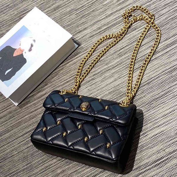 kurt eagle head women's bag sheepskin embroidered texture diamond design women's chain bag 220622