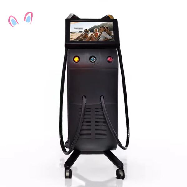new three wavelength 755 808 1064nm diode laser machine single /double handles permanent hair removal aesthetics device 2 years warranty, Black
new three wavelength 755 808 1064nm diode laser machine single /double handles permanent hair removal aesthetics device 2 years warranty, Black