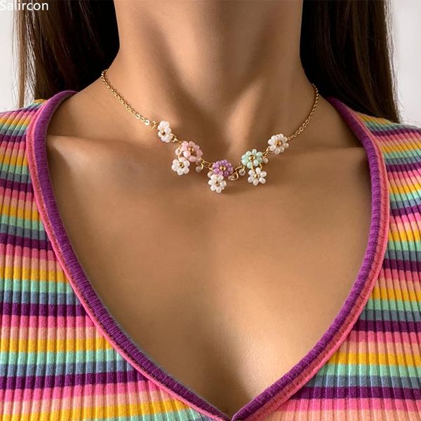 pendant necklaces korean fashion sweet cute rainbow colors flowers necklace for women clavicle chain choker aesthetic jewelry, Silver
pendant necklaces korean fashion sweet cute rainbow colors flowers necklace for women clavicle chain choker aesthetic jewelry, Silver