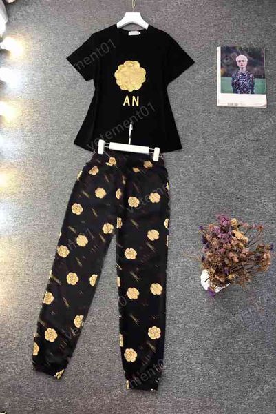 womens two piece pants trendy gold flower print short sleeve t-shirt with brown logo pants 2 piece sets luxury designer tracksuits women clo, White
womens two piece pants trendy gold flower print short sleeve t-shirt with brown logo pants 2 piece sets luxury designer tracksuits women clo, White