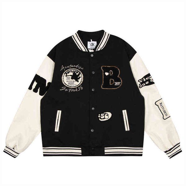 men streetwear hip hop oversized baseball jacket letter graphic embroidery vintage bomber coats 2022 hip hop varsity jackets t220728, Black;brown
men streetwear hip hop oversized baseball jacket letter graphic embroidery vintage bomber coats 2022 hip hop varsity jackets t220728, Black;brown