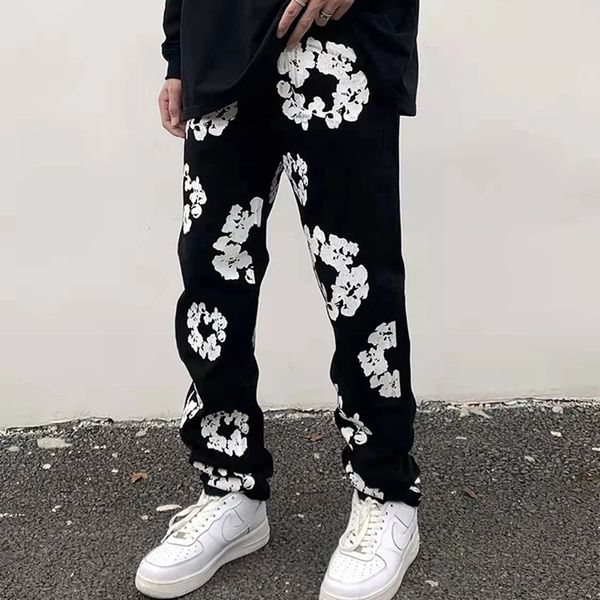 floral print jeans pants street wear straight jean men vintage washed denim pant, Blue
floral print jeans pants street wear straight jean men vintage washed denim pant, Blue