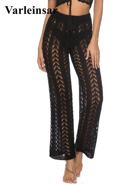 new women crochet knitted beach pants hollow out elastic straight casual trouser holiday beach wide leg bikini cover up v2651, White;black
new women crochet knitted beach pants hollow out elastic straight casual trouser holiday beach wide leg bikini cover up v2651, White;black