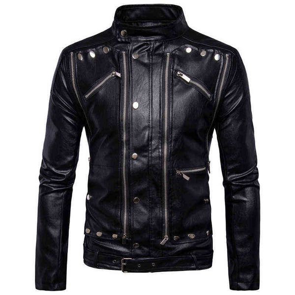 new fashion motorcycle biker leather jackets multi-zipper black men leather jackets coats jaqueta de couro masculina 5xl t220730
new fashion motorcycle biker leather jackets multi-zipper black men leather jackets coats jaqueta de couro masculina 5xl t220730