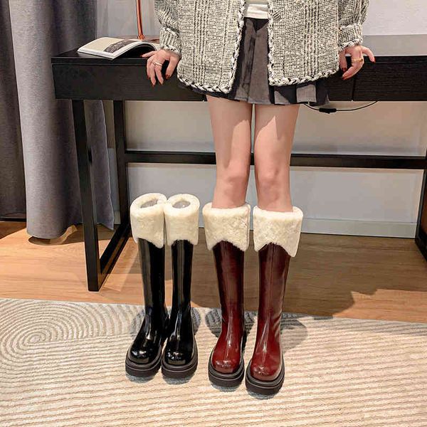 boots autumn and winter boots ins wind wool round head thick bottom high tube snow zwql, Black
boots autumn and winter boots ins wind wool round head thick bottom high tube snow zwql, Black