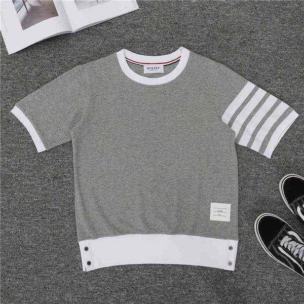 men's t-shirts summer ins super fire net red and women's tb same pearl ground cotton short sleeve round neck rib stitching half t-, White;black
men's t-shirts summer ins super fire net red and women's tb same pearl ground cotton short sleeve round neck rib stitching half t-, White;black