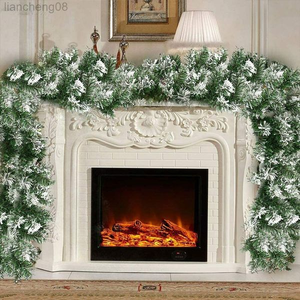 6ft 1.8m christmas garland white falling snow rattan fireplace door artificial plants wreath home party wedding decorations l220812
6ft 1.8m christmas garland white falling snow rattan fireplace door artificial plants wreath home party wedding decorations l220812