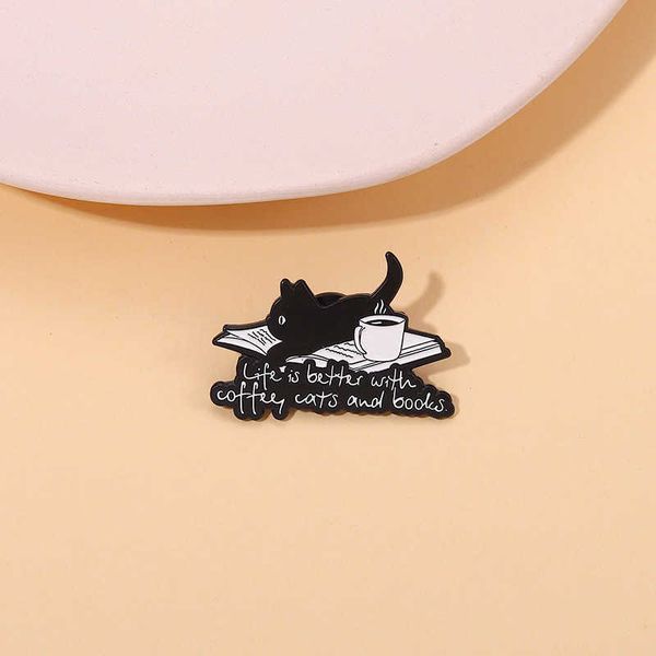 small black cat brooch climbing on the book black coffee badge metal electroplated pin collar pin accessories bag decoration, Gray
small black cat brooch climbing on the book black coffee badge metal electroplated pin collar pin accessories bag decoration, Gray