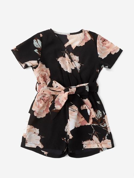 toddler girls 1pc floral print overlap collar belted romper she, Blue
toddler girls 1pc floral print overlap collar belted romper she, Blue