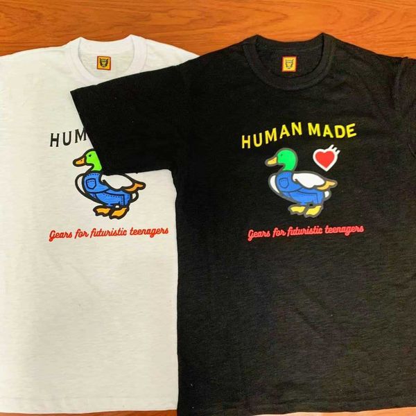 made 2022 new denim human duck duckling mallard love printed couple short sleeve t-shirt, White;black
made 2022 new denim human duck duckling mallard love printed couple short sleeve t-shirt, White;black