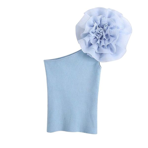 women's tanks & camis chic women flower decoration knitted blouses 2021 summer fashion ladies holiday femme elegant female stylish j4k, White
women's tanks & camis chic women flower decoration knitted blouses 2021 summer fashion ladies holiday femme elegant female stylish j4k, White