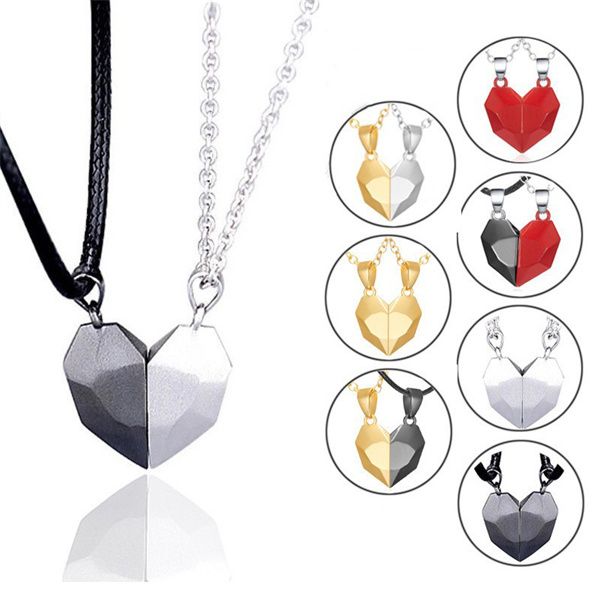 european and american fashion magnetic heart-shaped couple pendant necklaces for friend couple wedding party gift jewelry a528, Silver
european and american fashion magnetic heart-shaped couple pendant necklaces for friend couple wedding party gift jewelry a528, Silver