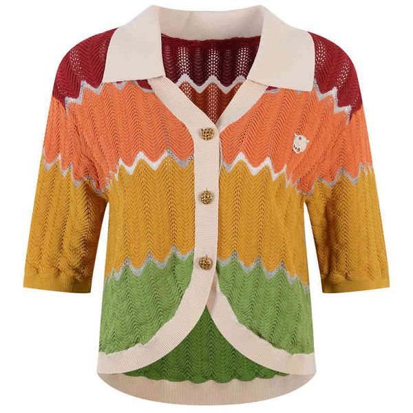 women's sweaters korean rainbow striped sweater short sleeved women's summer fashionable lapel b58l, White;black
women's sweaters korean rainbow striped sweater short sleeved women's summer fashionable lapel b58l, White;black