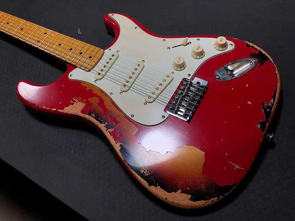 custom shop heavy relic aged vintage st electric guitar alder body maple neck red cover sunburst
custom shop heavy relic aged vintage st electric guitar alder body maple neck red cover sunburst