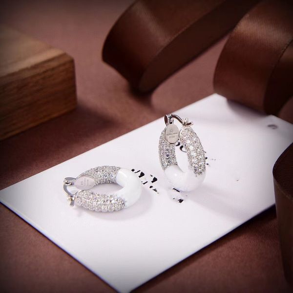 vintage classic brand designer charm white gold crystal round loop stud earrrings for women jewelry accessories;, Golden
vintage classic brand designer charm white gold crystal round loop stud earrrings for women jewelry accessories;, Golden