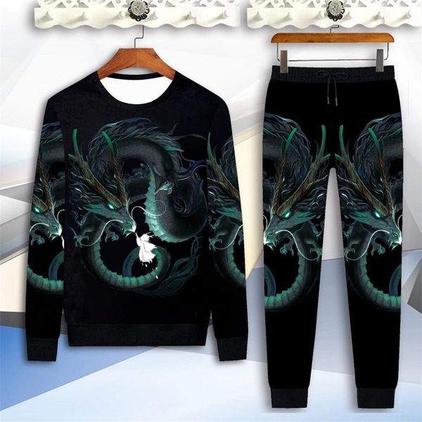 long-sleeved t-shirt pants 2-piece suit phoenix figure casual sportswear spring and autumn dragon print suit men's clothes lj201117, Gray
long-sleeved t-shirt pants 2-piece suit phoenix figure casual sportswear spring and autumn dragon print suit men's clothes lj201117, Gray