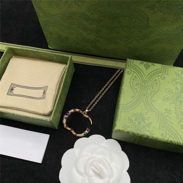 vintage colored decoration pendant necklaces double letter designer necklace metal chain links pendant with gift box, Silver
vintage colored decoration pendant necklaces double letter designer necklace metal chain links pendant with gift box, Silver