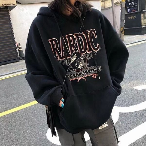 women plus velvet thick hooded sweatshirts autumn winter letter printing loose pullover korean style streetwear harajuku hoodies 220817, Black
women plus velvet thick hooded sweatshirts autumn winter letter printing loose pullover korean style streetwear harajuku hoodies 220817, Black