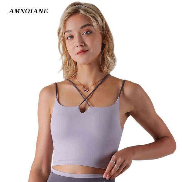 yoga bras for women strappy back gym sports bra padded wireless lifting built in bra tank underwear workout clothes t220725, White;red
yoga bras for women strappy back gym sports bra padded wireless lifting built in bra tank underwear workout clothes t220725, White;red