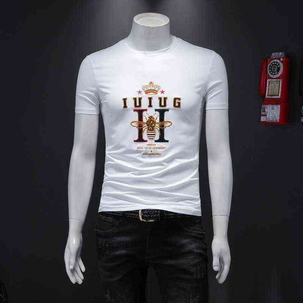 2022 summer fashion brand men's little bee embroidery short sleeved t-shirt youth mercerized cotton round neck half shirt, White;black
2022 summer fashion brand men's little bee embroidery short sleeved t-shirt youth mercerized cotton round neck half shirt, White;black