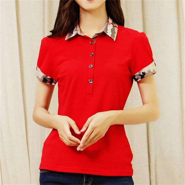 womens polo designer summer t-shirts fashion plaid women tees woman tshirts cotton v neck ladies femme, White
womens polo designer summer t-shirts fashion plaid women tees woman tshirts cotton v neck ladies femme, White