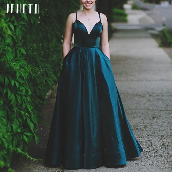 jeheth spaghetti straps long evening dresses satin v neck formal prom party gown cross back floor length with pocket 220627, White;black
jeheth spaghetti straps long evening dresses satin v neck formal prom party gown cross back floor length with pocket 220627, White;black