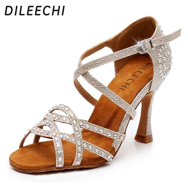 dileechi latin dance shoes women salsa glitter ballroom sandals party dancing flare heel 9cm gold silver 220509, Black
dileechi latin dance shoes women salsa glitter ballroom sandals party dancing flare heel 9cm gold silver 220509, Black