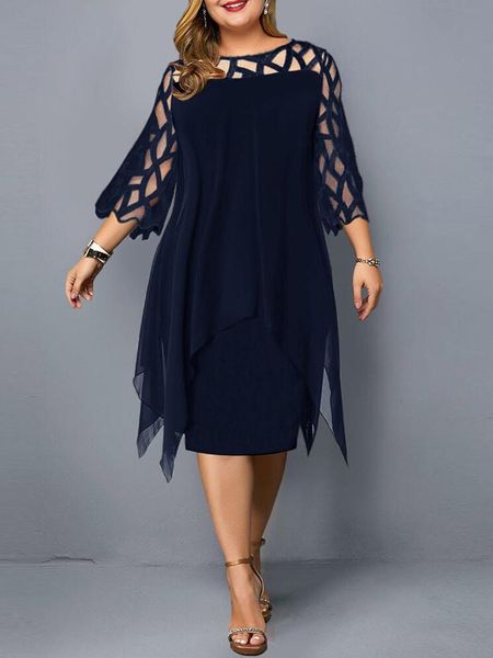 2022 plus size dresses lace mesh elegant party street fashion casual solid color dress loose women clothing, Black
2022 plus size dresses lace mesh elegant party street fashion casual solid color dress loose women clothing, Black