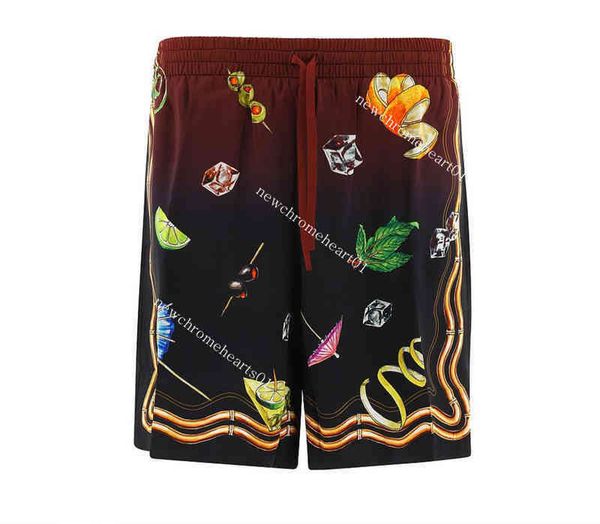 casablanc men club sunset casual pants designer short sleeves shirts summer beach hawaii sets, Black