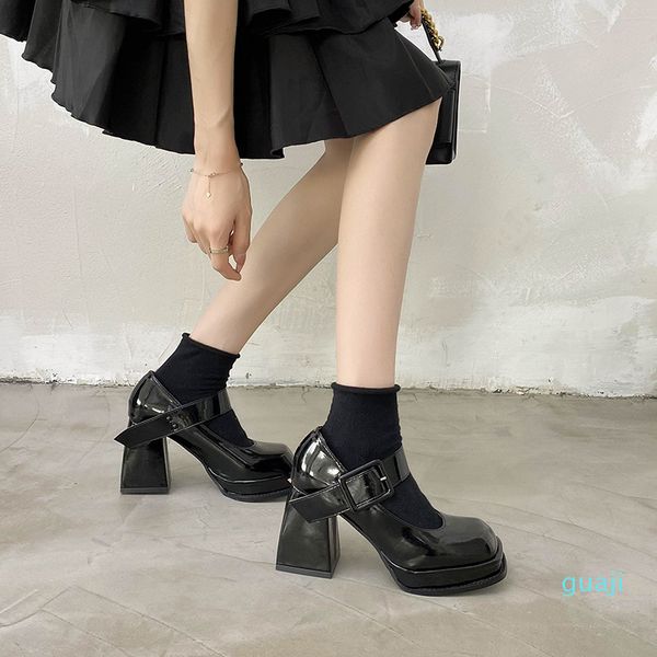 fashion- women's high heels mary janes with waterproof platform casual chunky heel pumps in retro style, Black
fashion- women's high heels mary janes with waterproof platform casual chunky heel pumps in retro style, Black