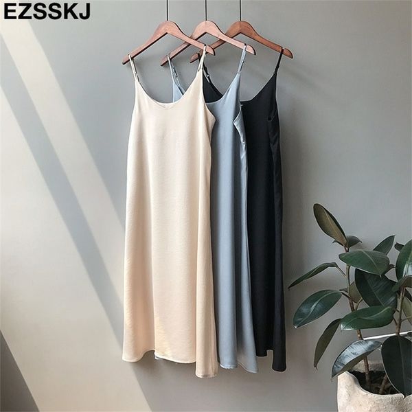 spring summer woman tank dress casual satin camisole elastic female home beach dresses vneck camis dress 210303, Black;gray
spring summer woman tank dress casual satin camisole elastic female home beach dresses vneck camis dress 210303, Black;gray