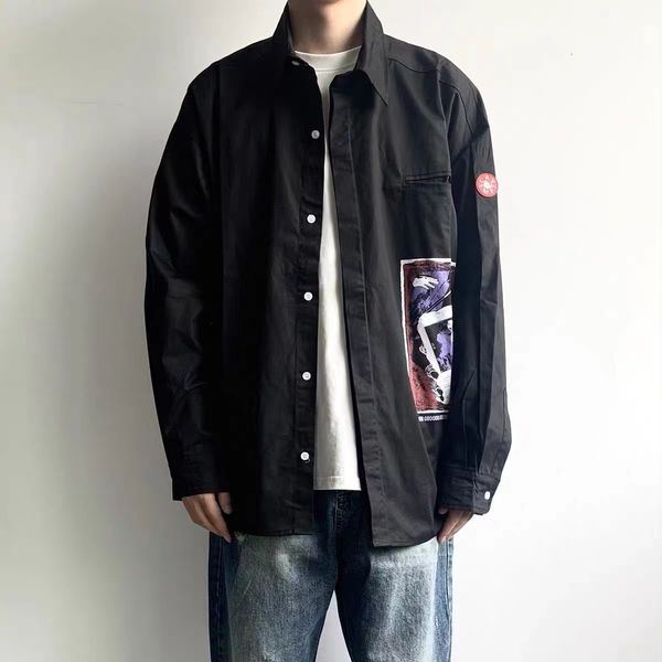 oversize vintage shirt men women long sleeve fashion c.e shirts, White;black
oversize vintage shirt men women long sleeve fashion c.e shirts, White;black