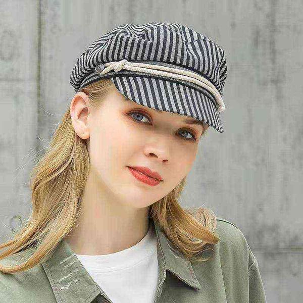 fashion cotton military hat autumn sailor hat for women men stripe flat female travel cadet hat captain cap h3 j220722, Blue;gray
fashion cotton military hat autumn sailor hat for women men stripe flat female travel cadet hat captain cap h3 j220722, Blue;gray
