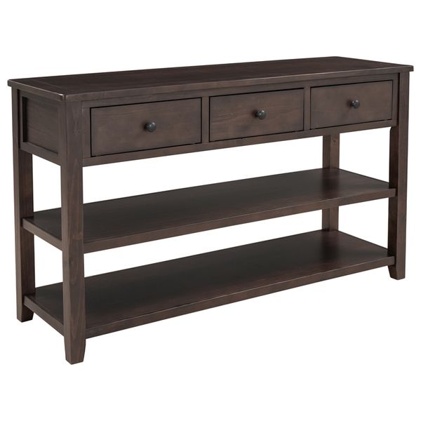 

for living room modern design console table with pine solid wood frame and legs two open shelves