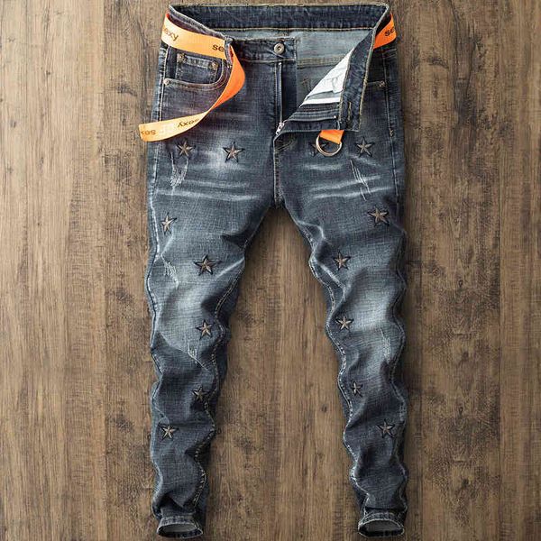 men's jeans design cat beard whitening slim fit korean men's elastic embroidered small leg jeans trend pants 336 bj42, Blue
men's jeans design cat beard whitening slim fit korean men's elastic embroidered small leg jeans trend pants 336 bj42, Blue