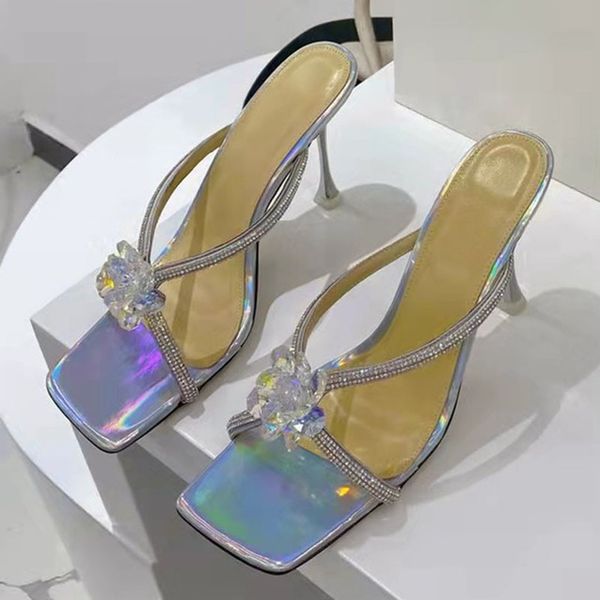 designer runway thin high heel rhinestone slippers women square toe cross band crystal flower decor sandals summer party dress shoes, Black
designer runway thin high heel rhinestone slippers women square toe cross band crystal flower decor sandals summer party dress shoes, Black