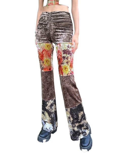 grunge tie dye floral pattern ruched velvet flare leg pants w6wp#, Black;white
grunge tie dye floral pattern ruched velvet flare leg pants w6wp#, Black;white