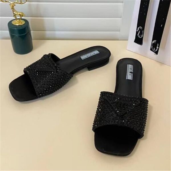 2022 designer womens sandal luxury rhinestone slippers classic ladies slides summer wide beach flat casual shoes, Black
2022 designer womens sandal luxury rhinestone slippers classic ladies slides summer wide beach flat casual shoes, Black